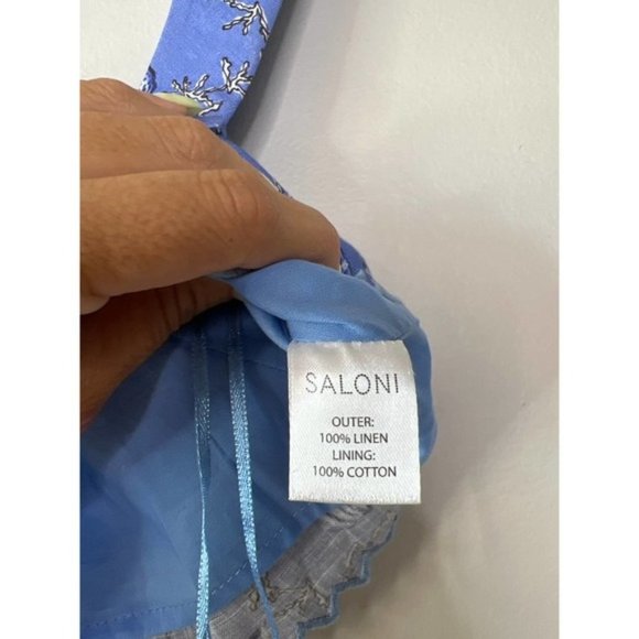 Saloni Meadow Square Neckline Shell Print Twill Cami Top Women's Blue Sz: 4 NWT - Picture 8 of 10